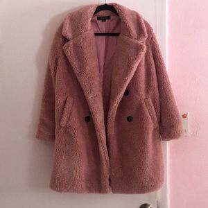 Pink Shearling Coat